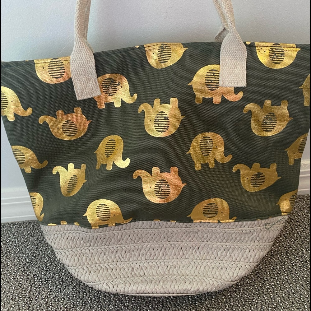 Canvas Elephant Tote Bag
